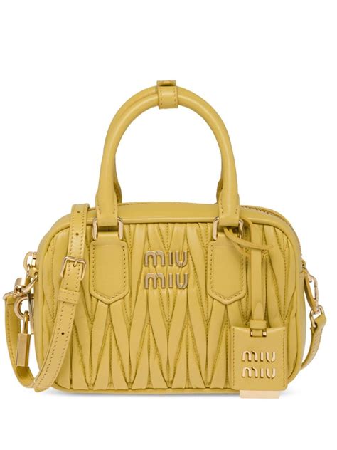 miu miu matelassé logo-plaque shoulder bag|Miu Miu logo.